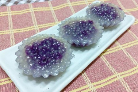 懷舊小食：紫薯西米糕 