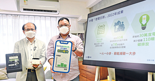 42萬中電用戶 炎熱7月兩日慳30萬度電