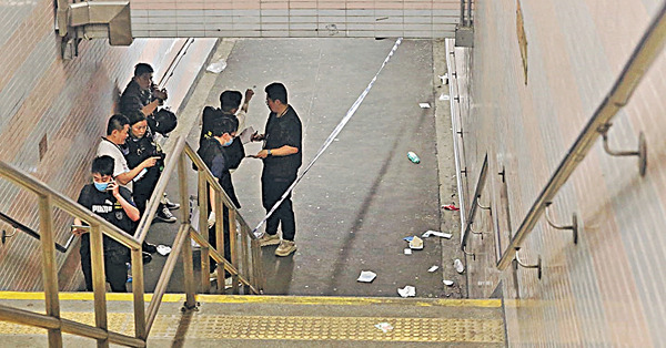 彩虹站隧道 男子疑斬人逃去 女子手腳傷 警檢兩刀