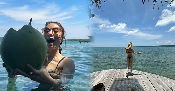 40歲鄧麗欣旅行騷蜜桃臀！三點式泳衣引網友放大睇！Stephy鬼馬留言：又大又圓