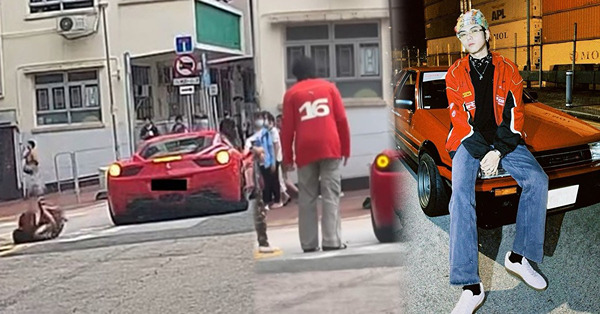 193@ERROR紅色法拉利倒車時不慎撞跌婆婆！網民車Cam全程拍低！193回應：已向警方備案