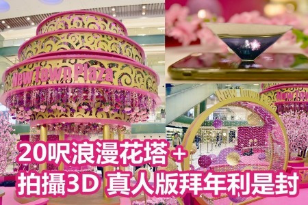 【8 大花語祝福！】新城市20呎浪漫花塔＋拍攝3D Hologram真人版拜年利是封