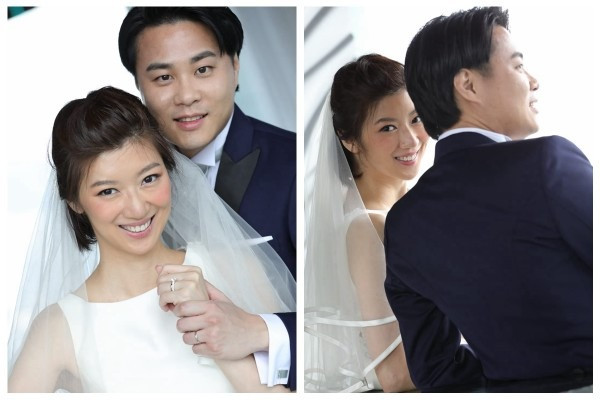 容海恩出嫁了！夫妻低調見記者 袁彌昌全程扶實（多圖）
