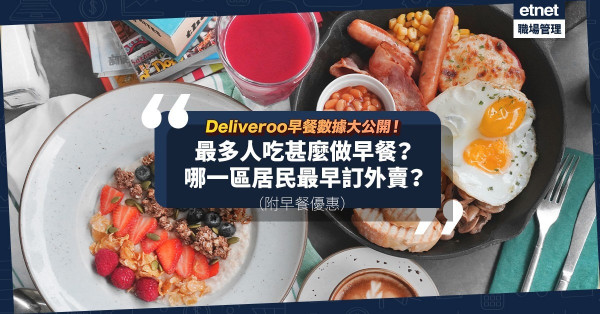 Deliveroo早餐大數據！邊區居民超早食早餐？ABCD餐最常點邊款？炒蛋？多士？同場加映︰2,000間餐廳早餐外賣85折優惠！