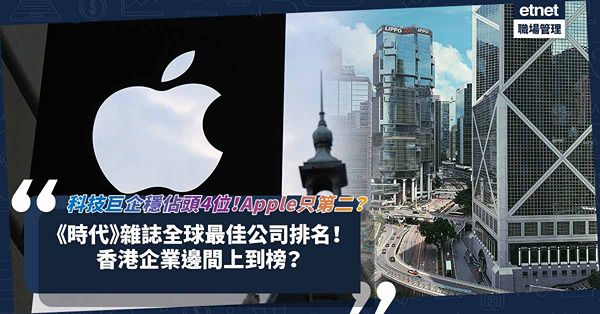 美國《時代》雜誌評選全球最佳公司排名！科技巨企穩佔頭4位！Apple屈居第二？冠軍打破「同工不同酬」待遇差異！香港企業只有呢間上榜！