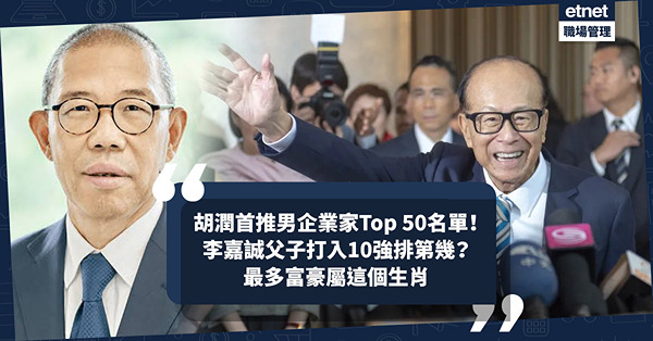 胡潤首推男企業家Top 50名單！農夫山泉鍾睒睒居榜首！李嘉誠父子打入10強排第幾？邊個產業富豪佔多數？最多富豪屬呢個生肖