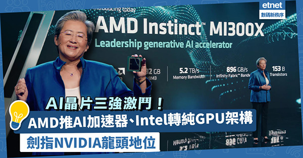 AI晶片三強激鬥！AMD推出AI加速器、Intel轉向純GPU架構，劍指NVIDIA龍頭地位？