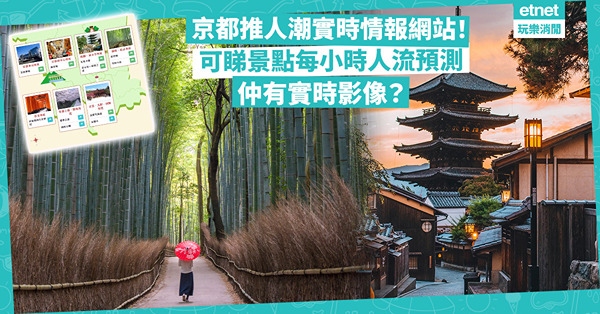 日本旅遊 | 京都推人潮實時情報網站！可按天氣Check11個熱門景點每小時人流預測！伏見稻荷大社、嵐山竹林小徑等設實時影像
