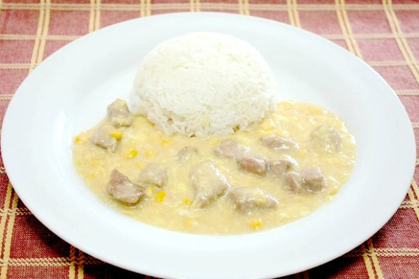 簡單碟頭飯：粟米肉粒飯