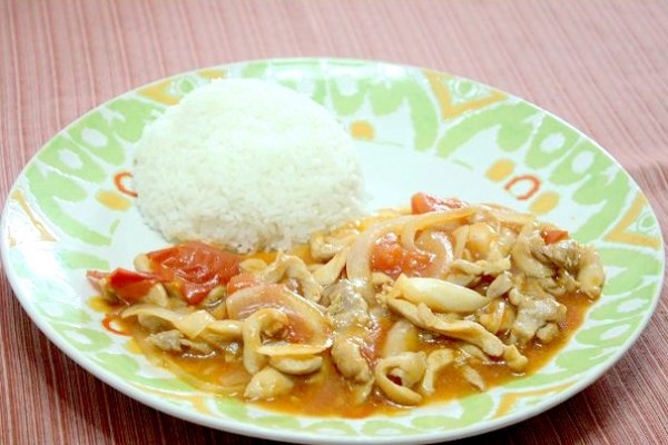 簡單碟頭飯： 鮮茄雞絲飯 