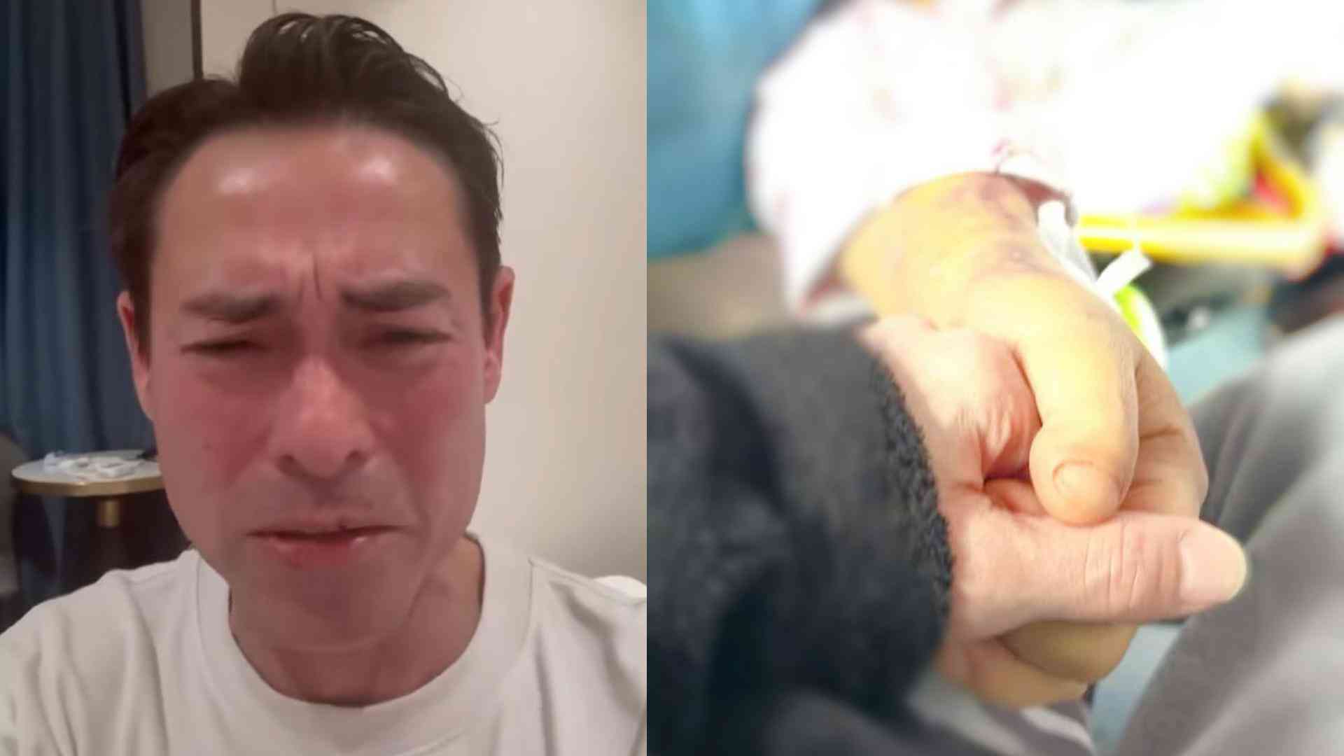 海俊傑太太急性肝衰竭，交代內地等換肝情況，守候監護病房每天視像打氣