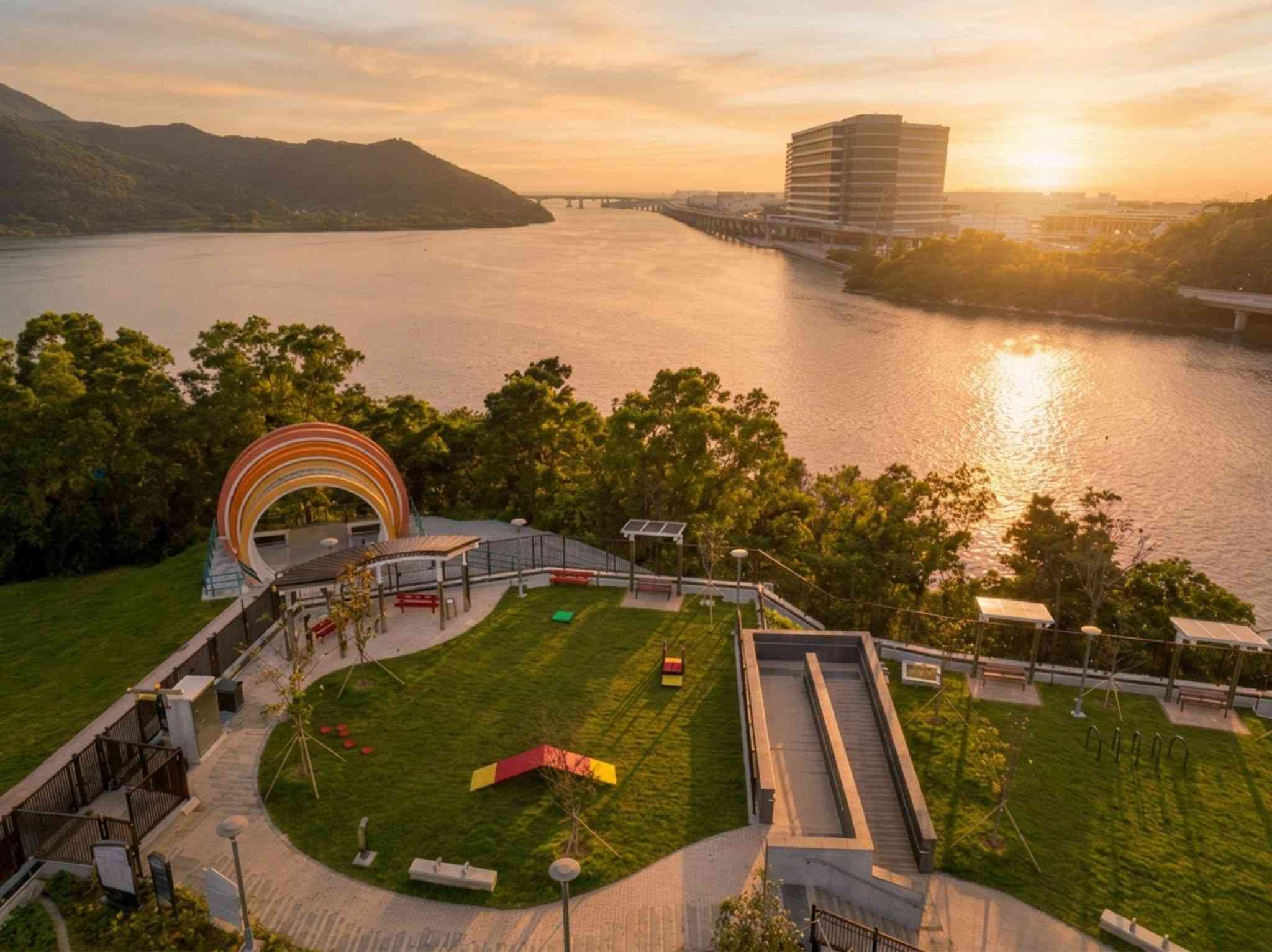 東涌好去處︱東涌小炮台公園日落美景打卡＋遠眺機場、港珠澳大橋夕陽＋寵物公園健身園地＋交通方法