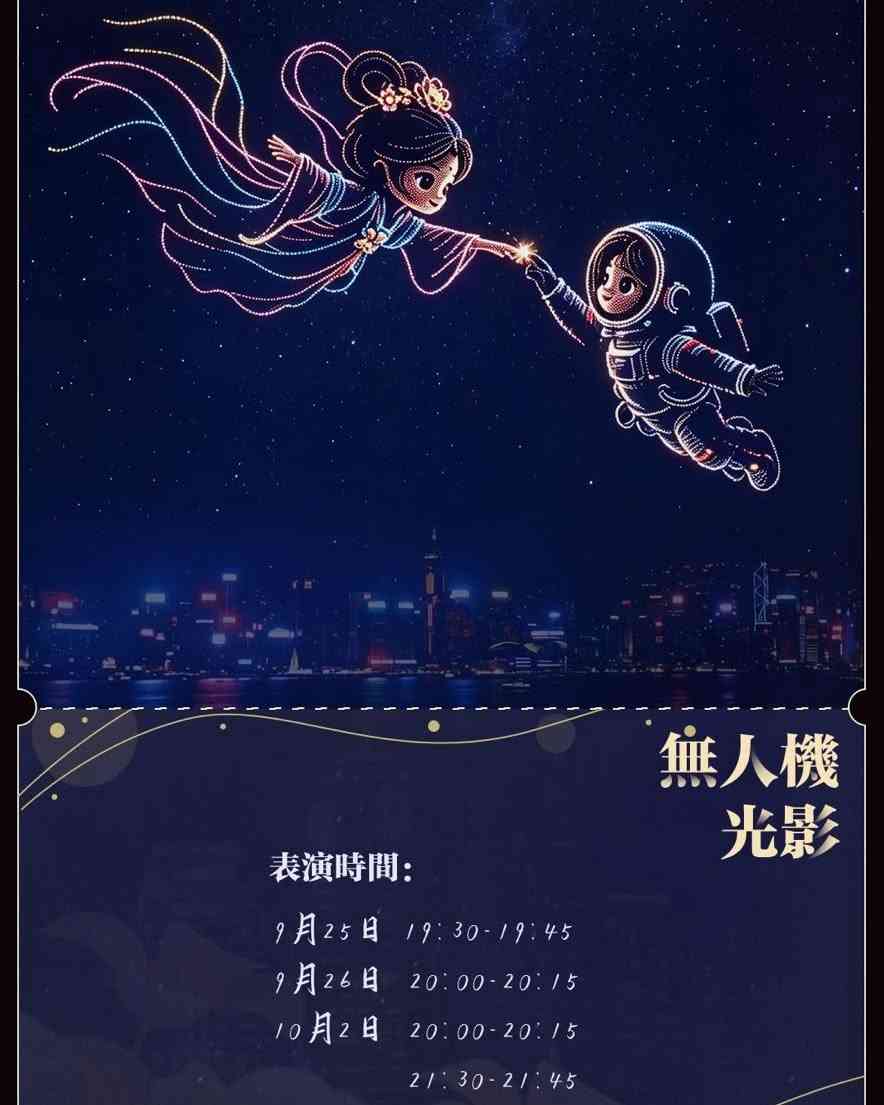 中秋節國慶好去處2026︱紅磡海濱12米巨型卡通航天員＋嫦娥仙子花燈＋周五六晚無人機匯演＋機械人跳舞＋航天服展