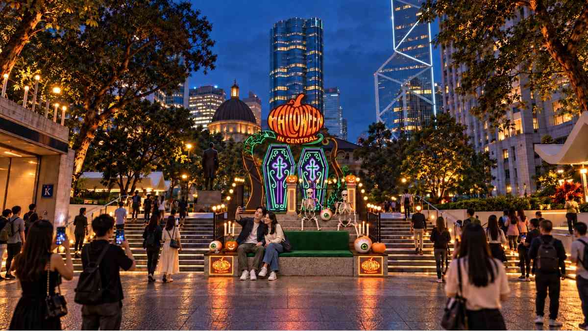 萬聖節好去處2026︱中環皇后像廣場巨型眼球裝置＋街頭匹克球＋彈跳城堡遊樂場＋戶外音樂派對