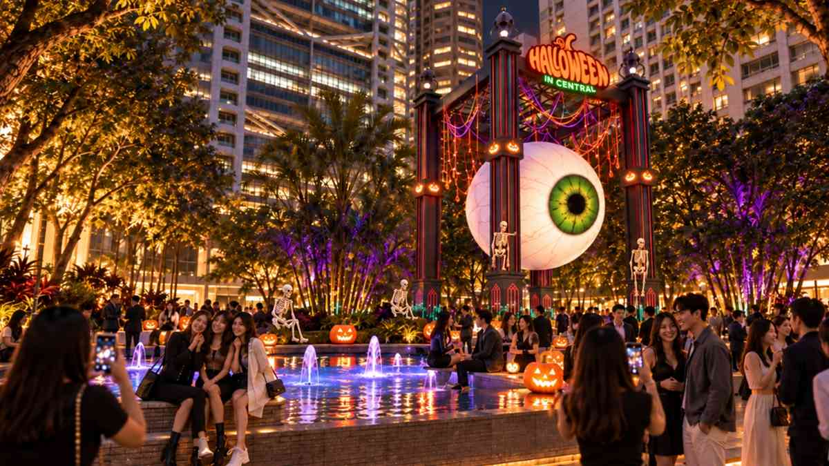 萬聖節好去處2026︱中環皇后像廣場巨型眼球裝置＋街頭匹克球＋彈跳城堡遊樂場＋戶外音樂派對