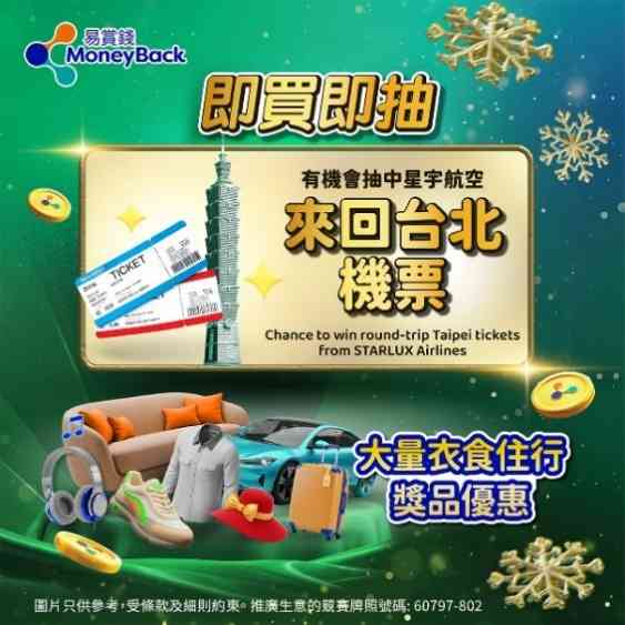 「易賞錢」大抽獎：百佳、屈臣氏、豐澤購物滿$100即可參加！贏雙人來回巴黎商務機票連10晚酒店