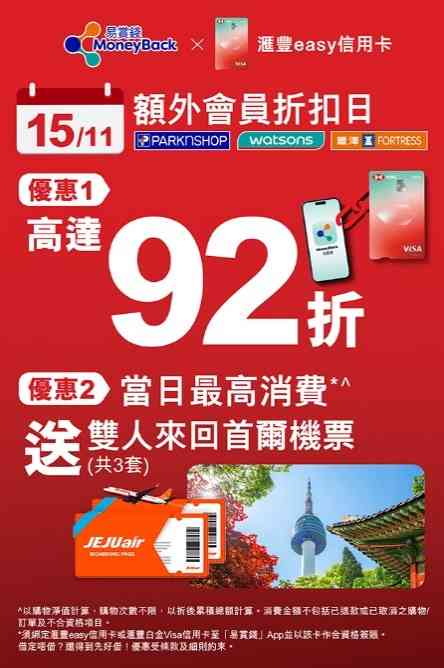 「易賞錢」大抽獎：百佳、屈臣氏、豐澤購物滿$100即可參加！贏雙人來回巴黎商務機票連10晚酒店