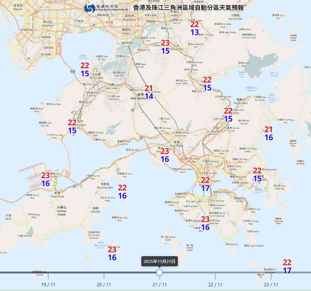 天氣預報︱冷鋒襲港轉寒乾燥+周三最低僅11度,周六「小雪」日夜溫差大達10度 天氣預報︱冷鋒襲港轉寒乾燥+周三最低僅11度,周六「小雪」日夜溫差大達10度
