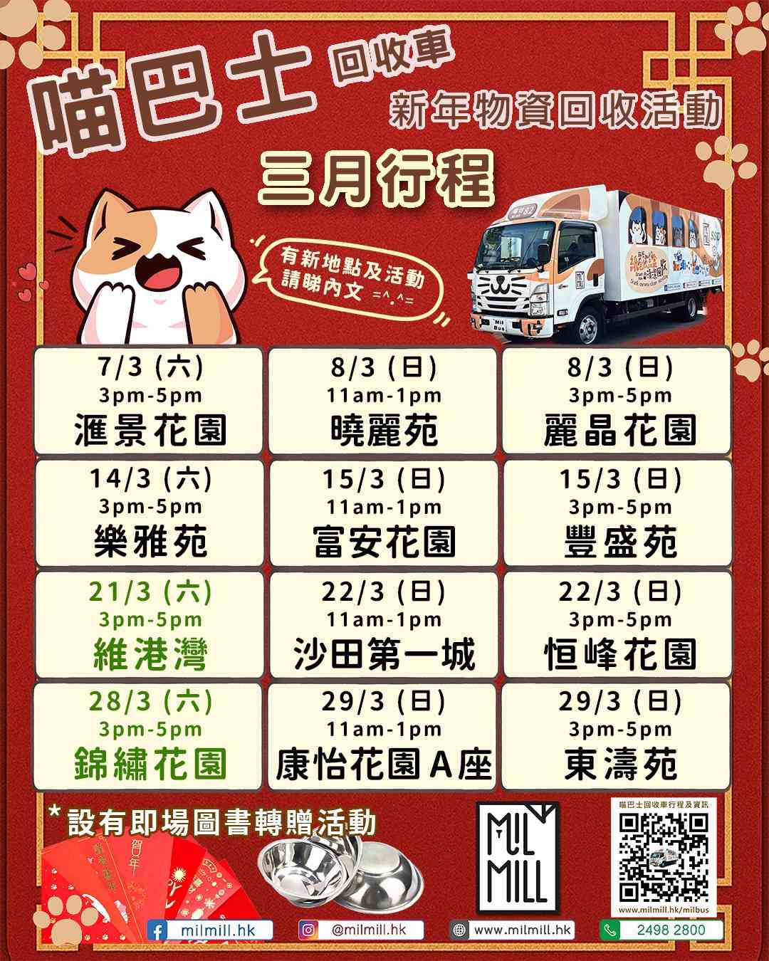 利是封回收 2026｜無印良品＋莎莎＋順豐＋喵巴士＋綠領行動全港回收點