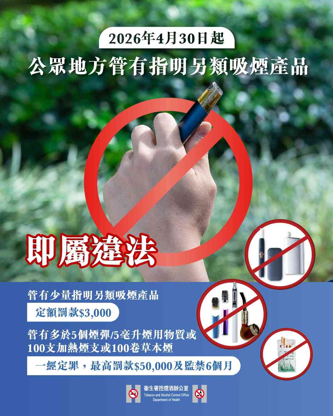 4.30香港控煙新法例︱公眾地方管有另類吸煙產品罰款 $3,000＋隨身攜帶違法＋棄置箱地點＋常見問題