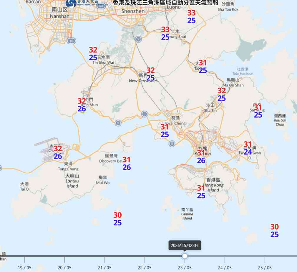 天氣預報︱佛誕假期最高33度＋周五轉晴炎熱＋本周初持續驟雨及雷暴