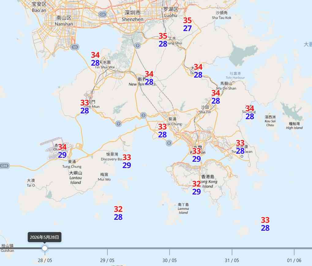 天氣預報︱本周一連三日天晴酷熱最高35度＋周末低壓槽靠近氣溫稍降＋驟雨及雷暴來襲