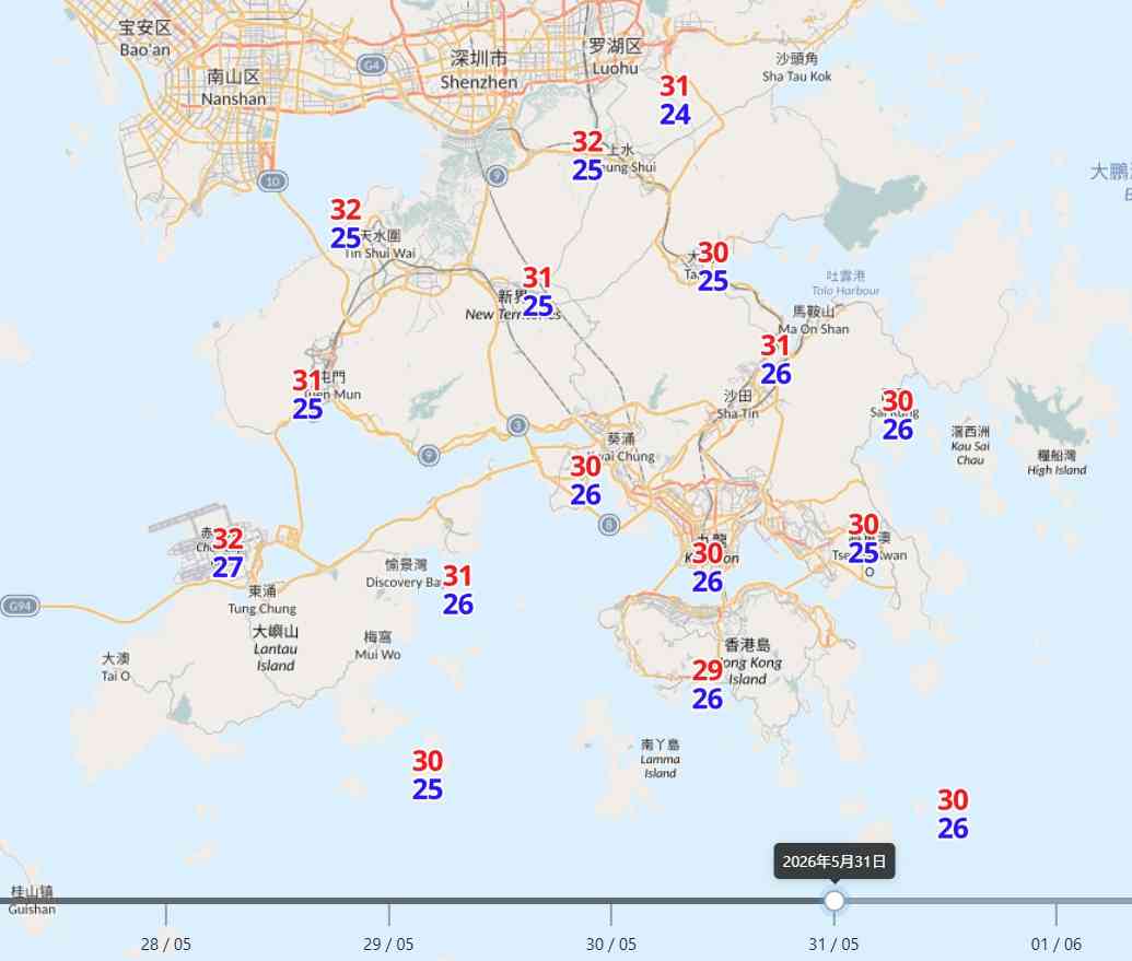 天氣預報︱本周一連三日天晴酷熱最高35度＋周末低壓槽靠近氣溫稍降＋驟雨及雷暴來襲