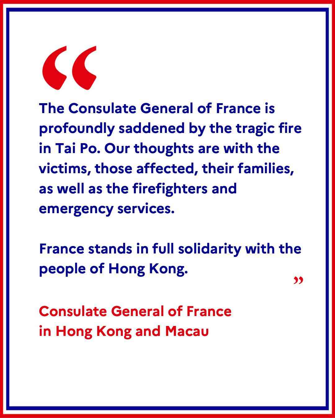 大埔火災｜駐港多國領事館發文哀悼，國際社會關注香港重大悲劇