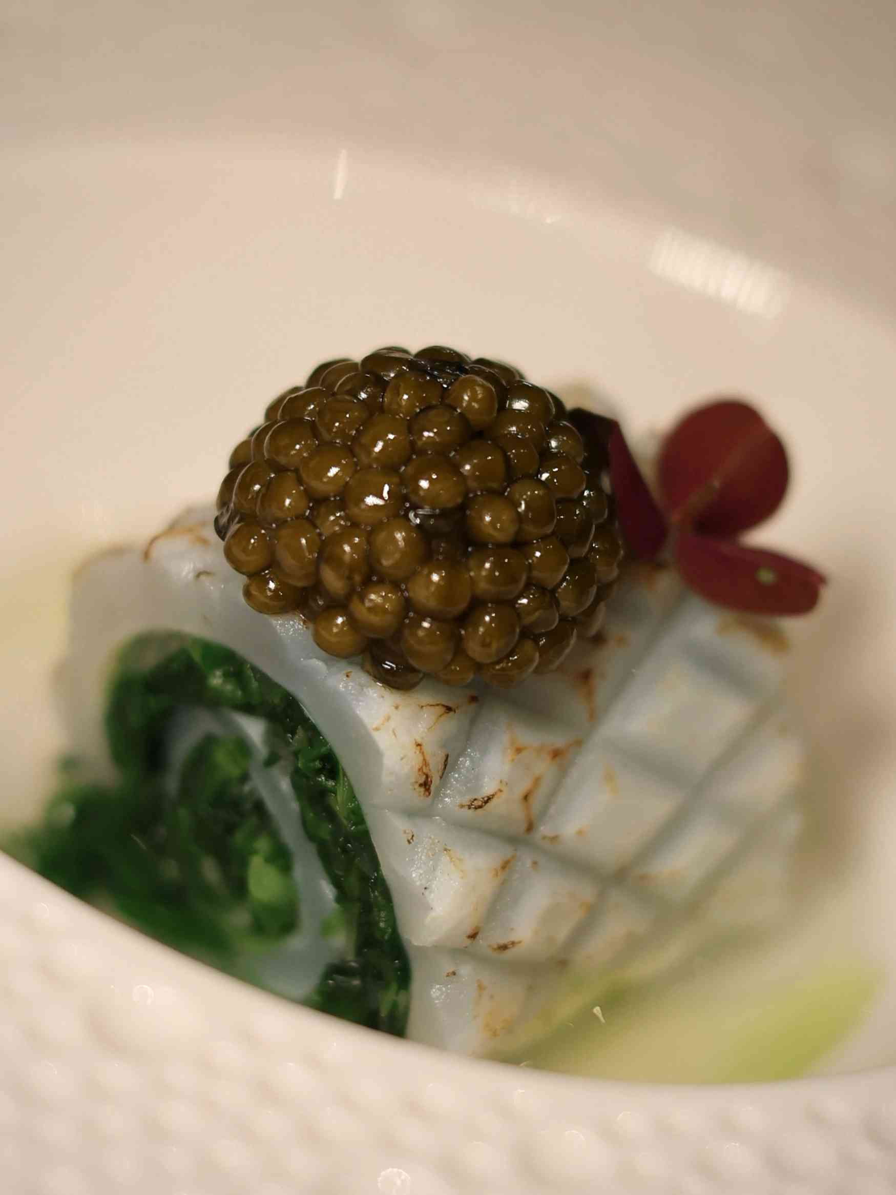 充滿春天氣息的新中式創意宴！魚籽醬魷魚薺菜卷、青檸紫菜燉海膽圓貝，春意洋溢鮮味滿盈！