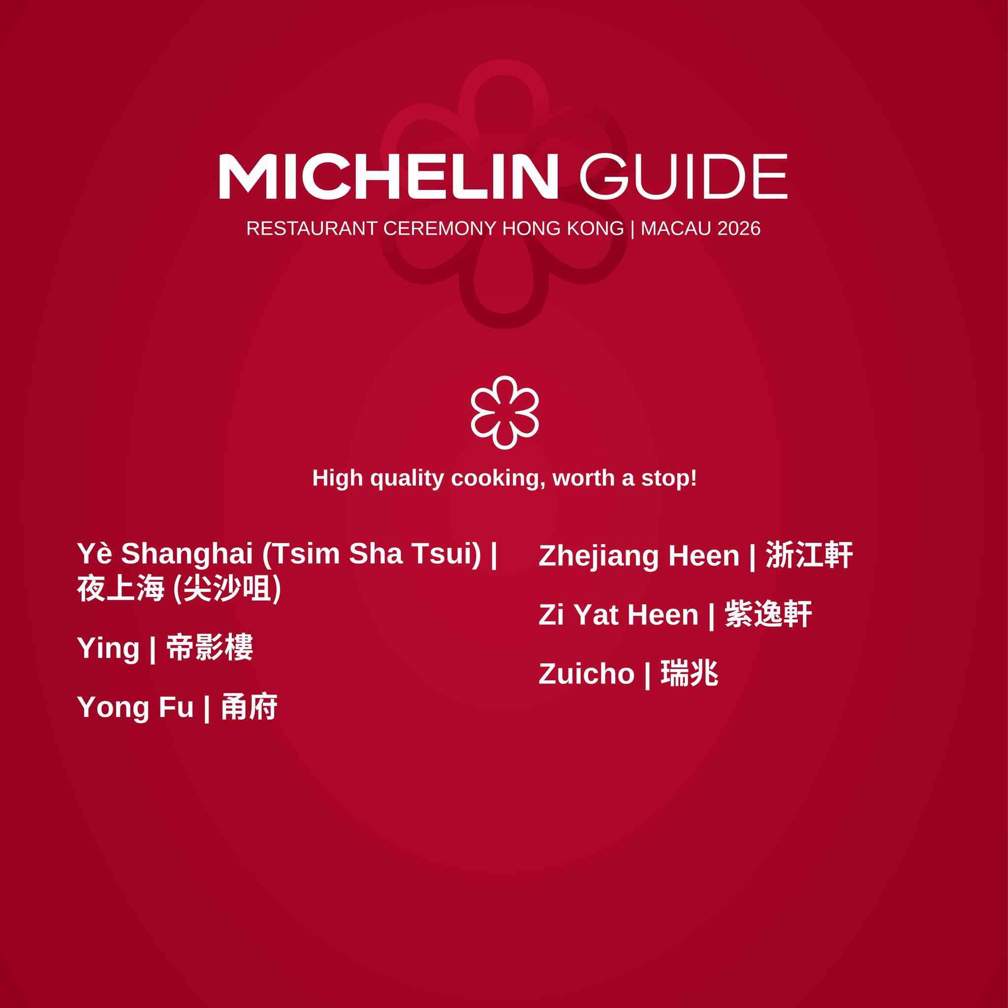 香港澳門米芝蓮2026｜Robuchon重開即摘二星！2間香港餐廳新獲二星：唐人館、Sushi Takeshi