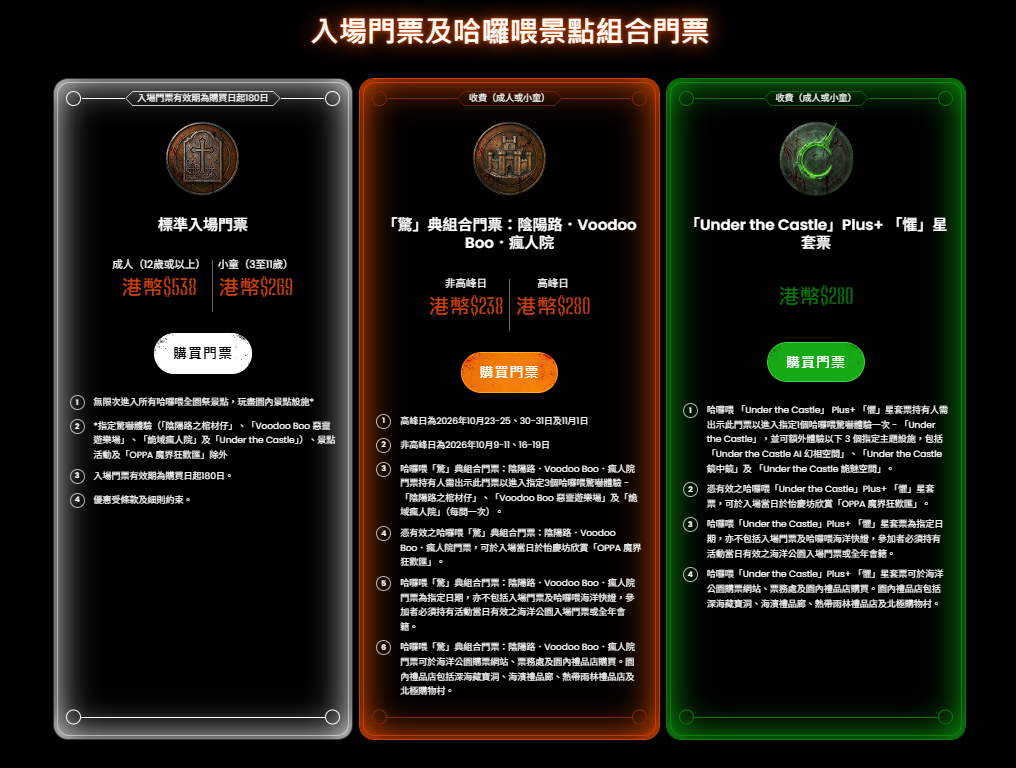 海洋公園哈囉喂︱王嘉爾原創奇幻  IP 鬼屋＋港產片/瘋人院主題驚嚇＋組合套票$238起＋會員9折優惠