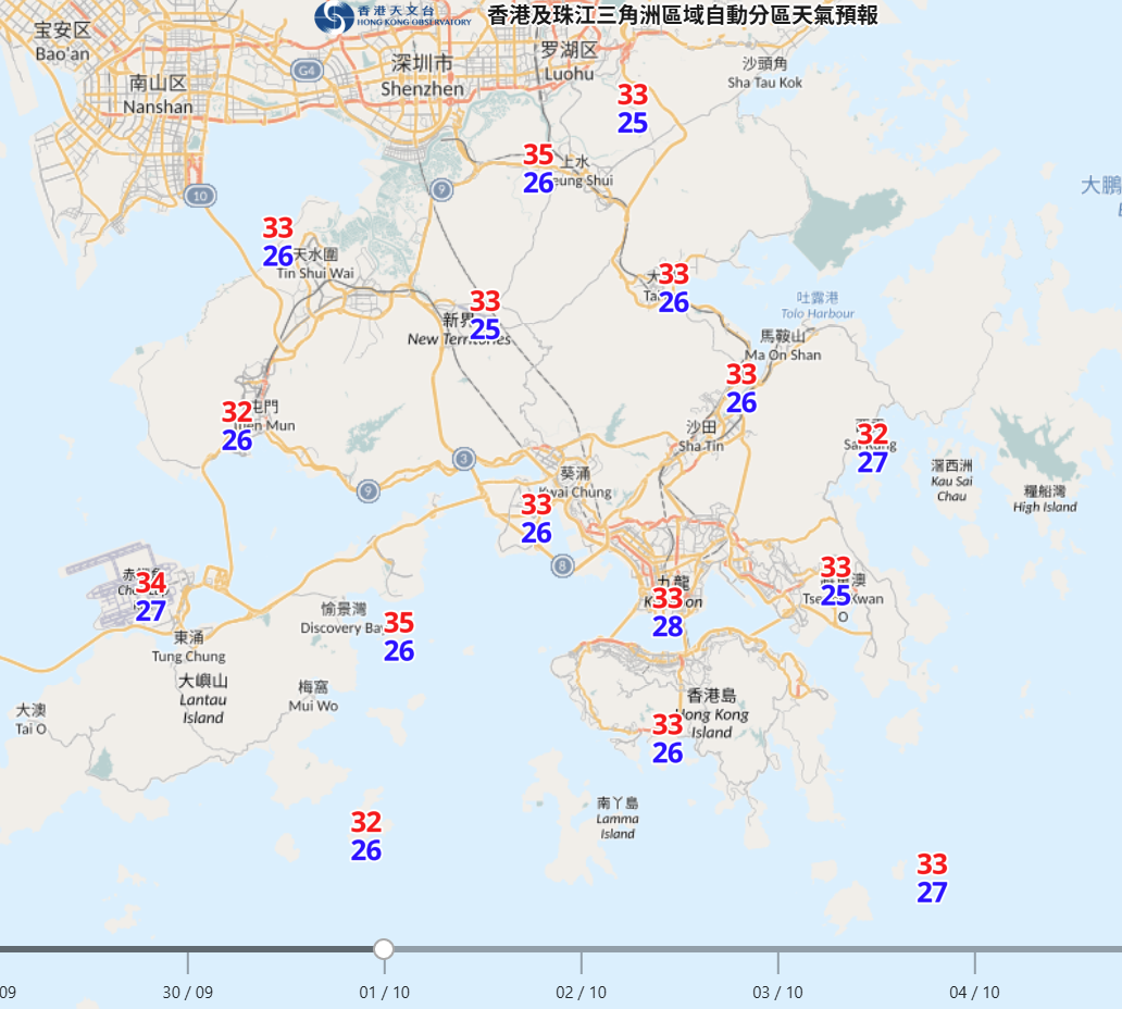 天氣預報︱十一國慶假期天晴酷熱達35度+周三新界最熱37度+周末多雲驟雨+下周東北季候風到降溫 天氣預報︱十一國慶假期天晴酷熱達35度+周三新界最熱37度+周末多雲驟雨+下周東北季候風到降溫