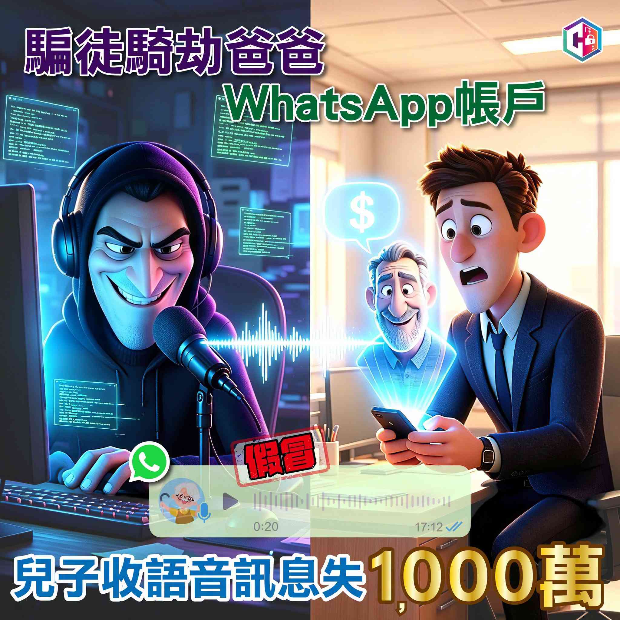 WhatsApp帳戶騎劫騙案|騙徒疑用AI偽造聲音 兒子收「爸爸」語音訊息 失$1,000萬 WhatsApp帳戶騎劫騙案|騙徒疑用AI偽造聲音 兒子收「爸爸」語音訊息 失$1,000萬