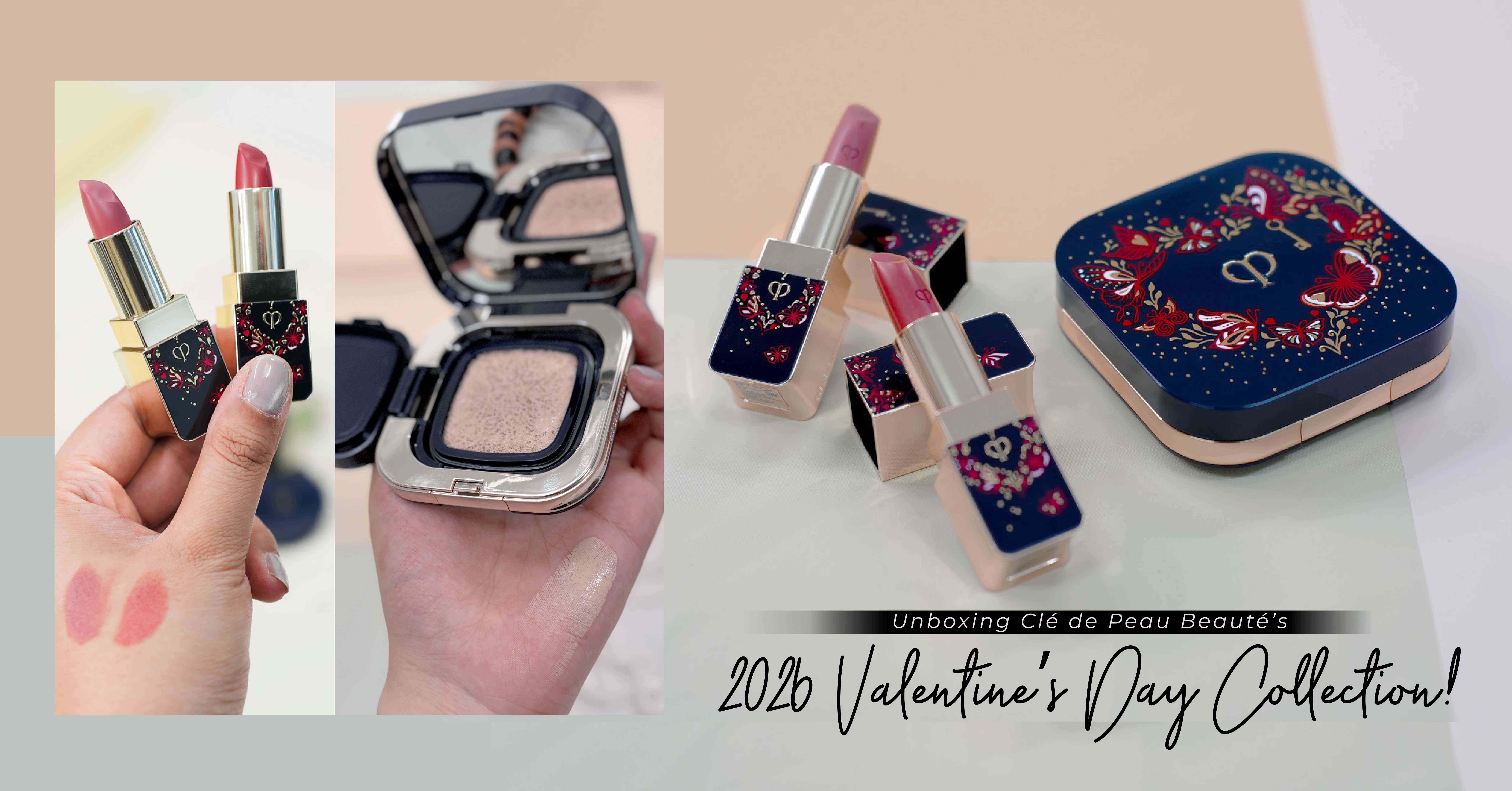 開箱 Clé de Peau Beauté 2026情人節限定美妝！奢華鑽光氣墊粉底、柔亮唇膏新色，加分的浪漫之選！