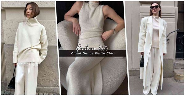 2026 Pantone 代表色「雲舞白」穿搭公式：White on White、經典黑白配、奶油白大衣，襯出冬季魅力造型！
