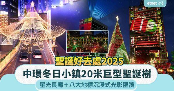 聖誕好去處2025︱中環冬日小鎮巨型聖誕樹＋星光長廊＋八大地標沉浸式光影匯演