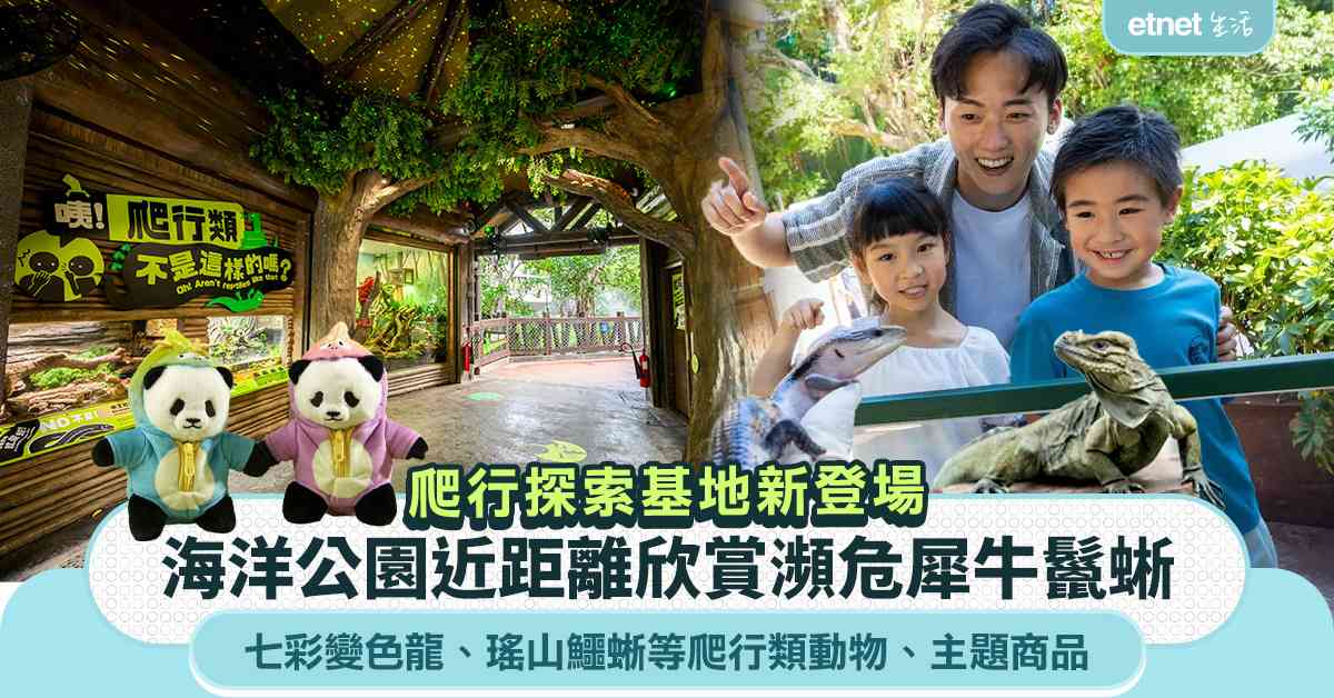 海洋公園爬行探索基地︱新展館近距離欣賞瀕危犀牛鬣蜥＋七彩變色龍＋瑤山鱷蜥爬行類動物＋主題商品