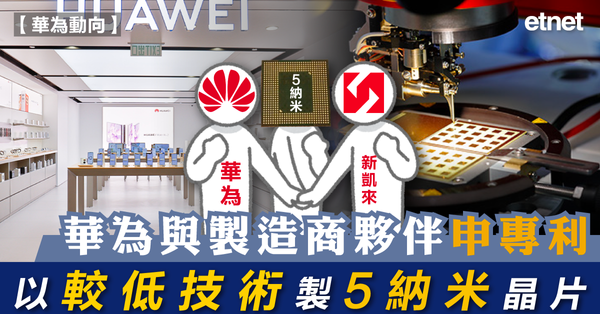 內地新聞 | 華為與製造商夥伴申專利，以較低技術製5納米晶片