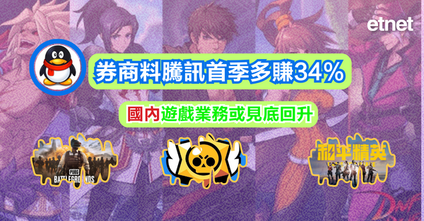 QQ | 券商料騰訊首季多賺34%，國內遊戲業務有望觸底