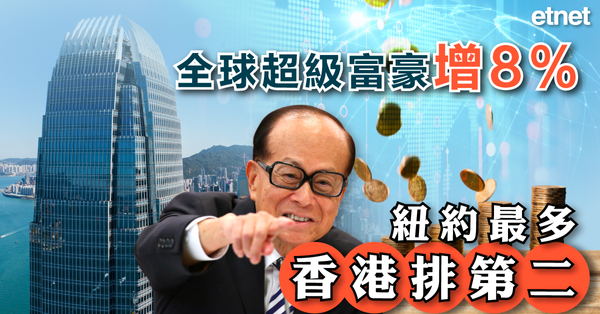 超級富豪 | 全球超級富豪增8%，紐約最多香港排第二