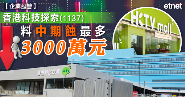 HKTVmall | 香港科技探索(1137)料中期蝕最多3000萬元