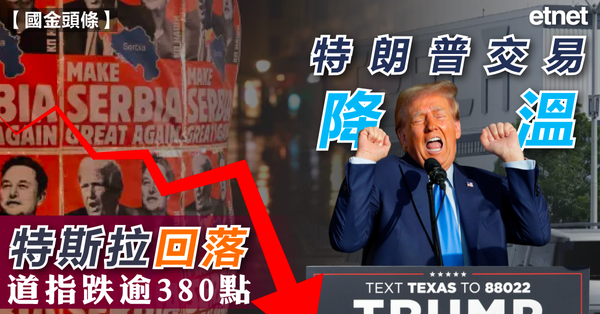 美股 | 特朗普交易降溫，特斯拉回落，道指跌逾380點