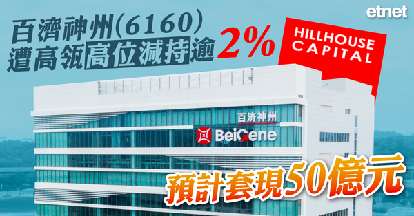 百濟神州(6160)遭高瓴高位減持逾2%，預計套現50億元
