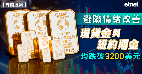 黃金 | 避險情緒改善，現貨金與紐約期金均跌破3200美元