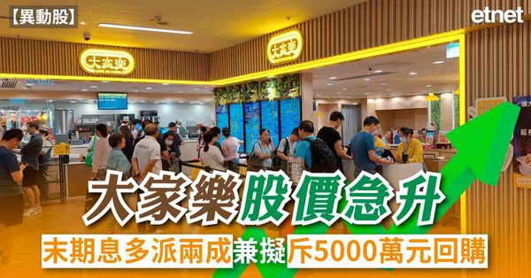 異動股 | 大家樂急升近一成，全年少賺三成惟末期息多派兩成擬...