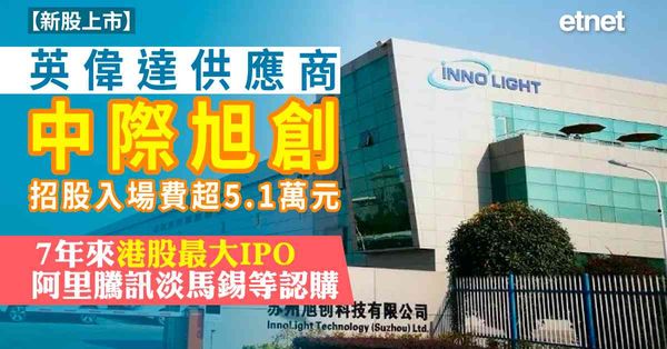 新股上市 | 英偉達供應商中際旭創(03308)招股入場費超5.1萬元，7年來港股最大IPO，阿里騰訊淡馬錫等認購