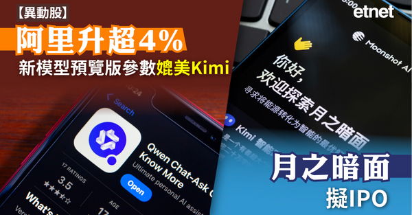 異動股 | 阿里升超4%，新模型預覽版參數媲美Kimi，月之暗面擬IPO