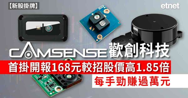 新股掛牌 | 歡創科技首掛開報168元較招股價高1.85倍，每手勁賺過萬元
