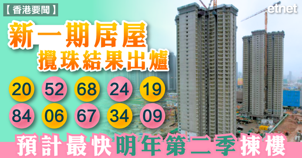 居屋2024 | 新一期居屋攪珠結果出爐，預計最快明年第二季揀樓