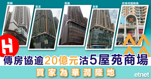 傳房協逾20億元沽5屋苑商場，買家為華潤隆地